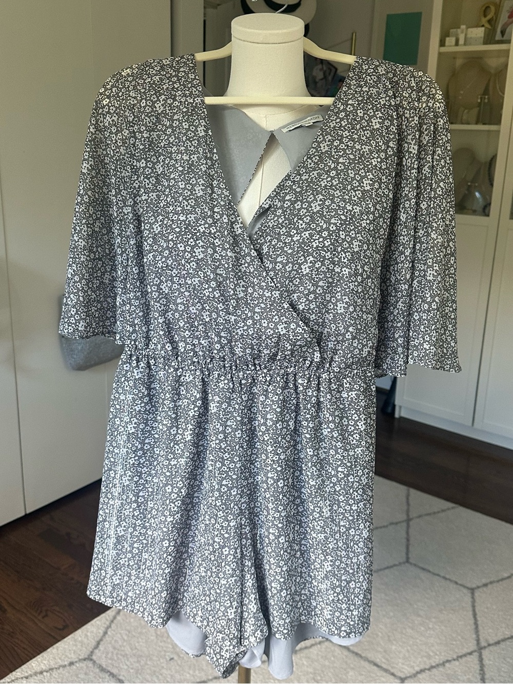 Rebecca Minkoff Metallic Floral Romper
